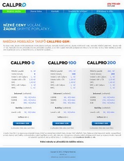 Náhled WWW stránek CALLPRO